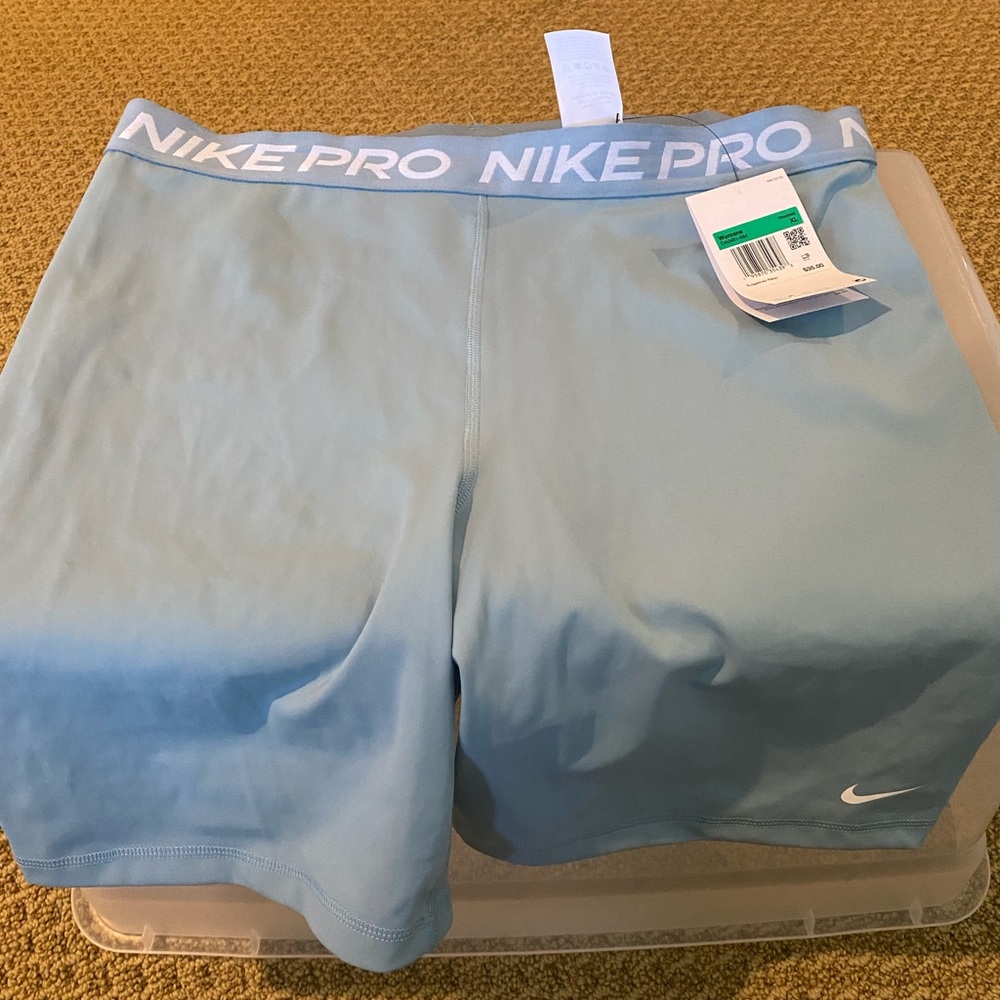 Baby blue Nike pro biker shorts (never worn)
